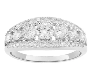 PRIMROSE Sterling Silver Graduated Round Cubic Zirconia Ring 