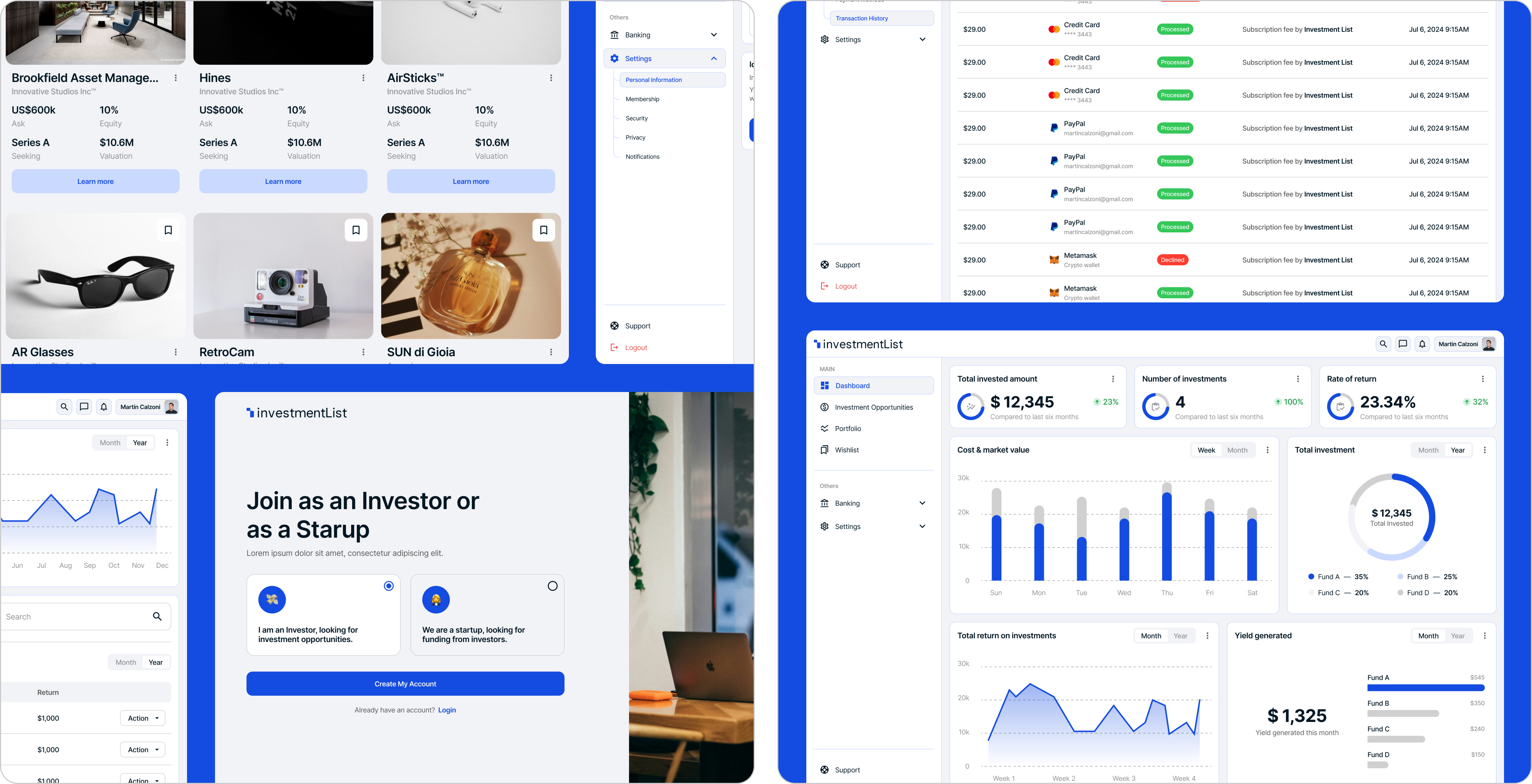 Investment List — product detail